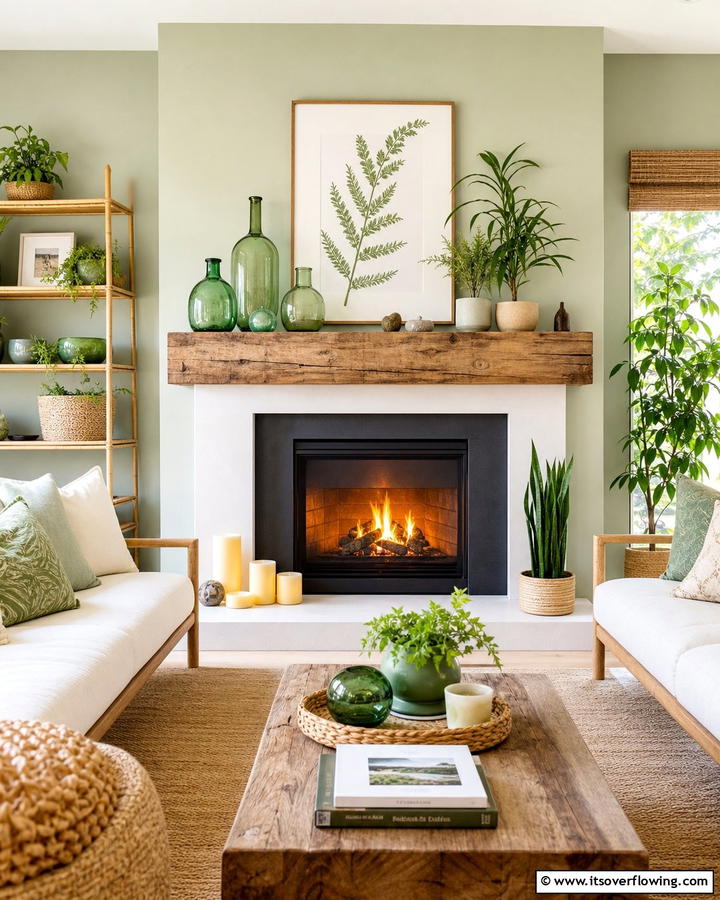 Sustainable Eco Style - 21 Fireplace Decor Ideas to Style Your Mantel Year-Round