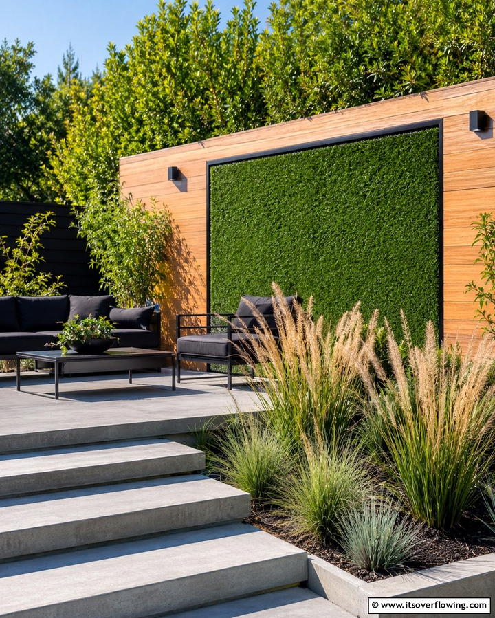 Sustainable Garden Accent - 30 Artificial Grass Wall Design Ideas for Urban Oasis