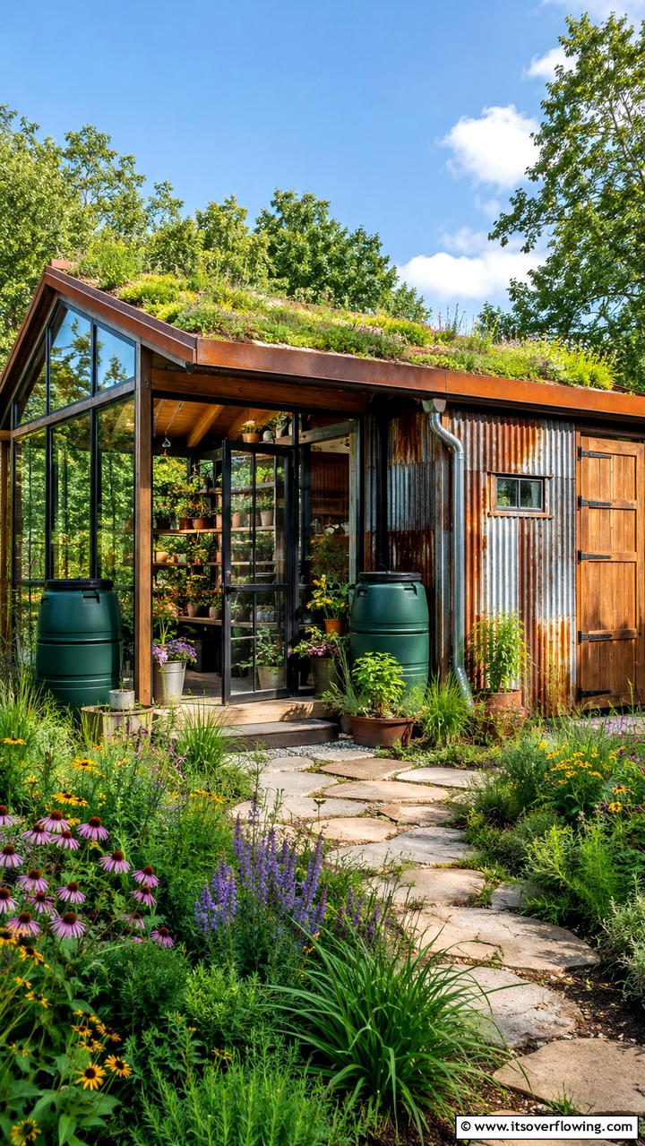 Sustainable Garden Innovation - 30 Greenhouse and Shed Combo Ideas- Space-Saving Designs