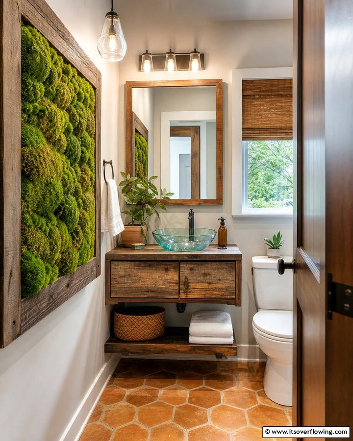 Sustainable Green Powder Room - 21 Powder Room Designs for Stylish Small Bathroom Spaces