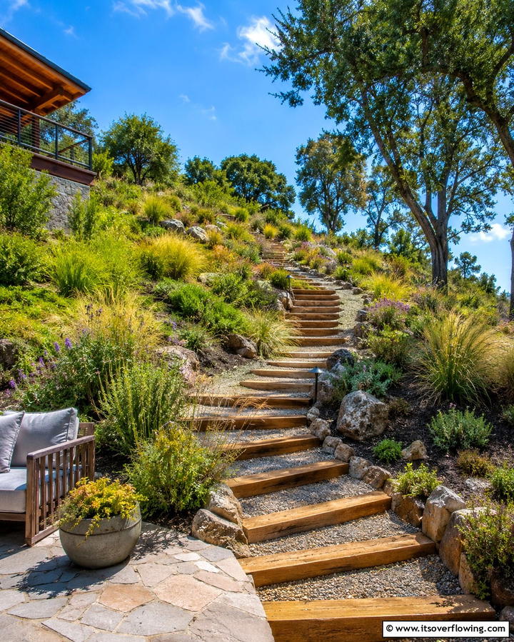 Sustainable Hillside Pathways - 30 Hillside Landscaping Ideas for Sloped Yards