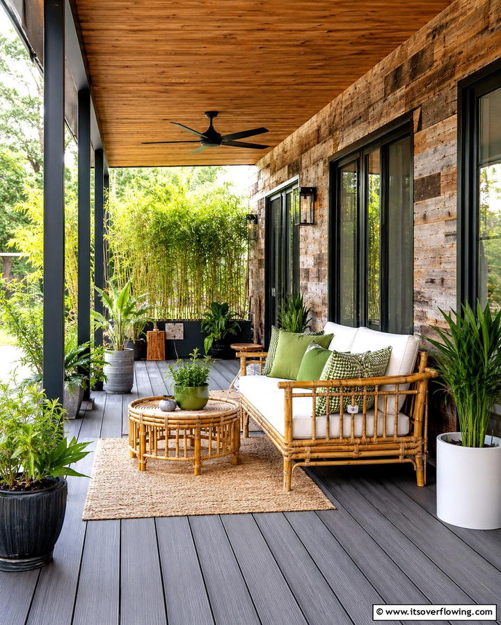 Sustainable Material Showcase - 30 Barndominium Front Porch Ideas for Rustic Charm