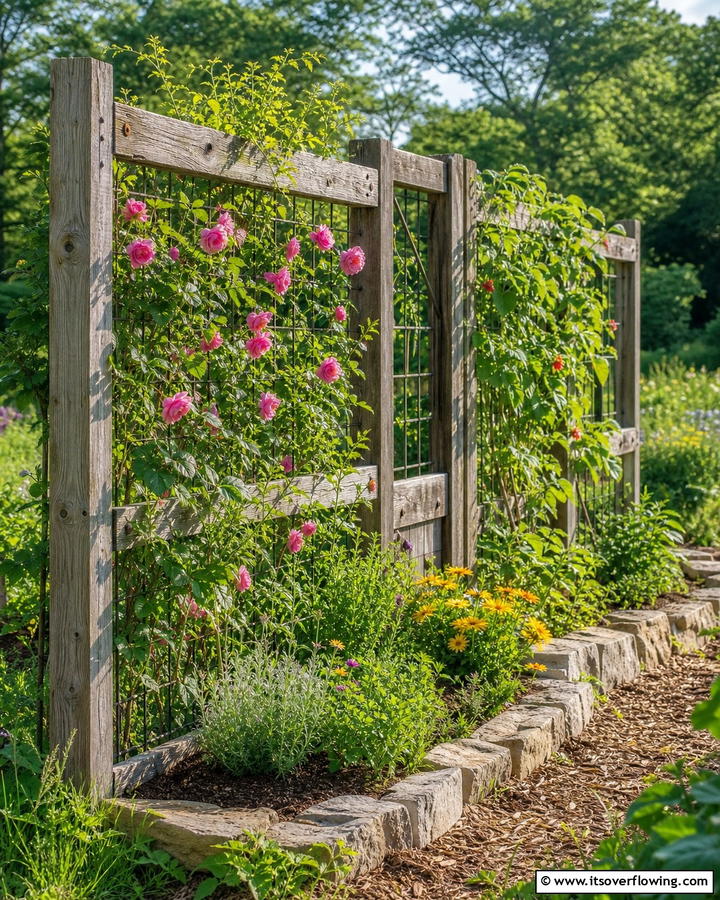 Sustainable Reclaimed Wood Trellis - 21 Garden Trellis Ideas to Support Climbing Plants Stylishly