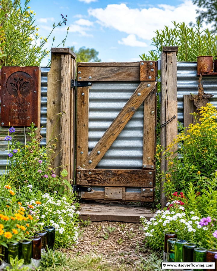 Sustainable Recycled Materials - 30 Garden Gate Ideas- Charming Entrances & DIY Projects