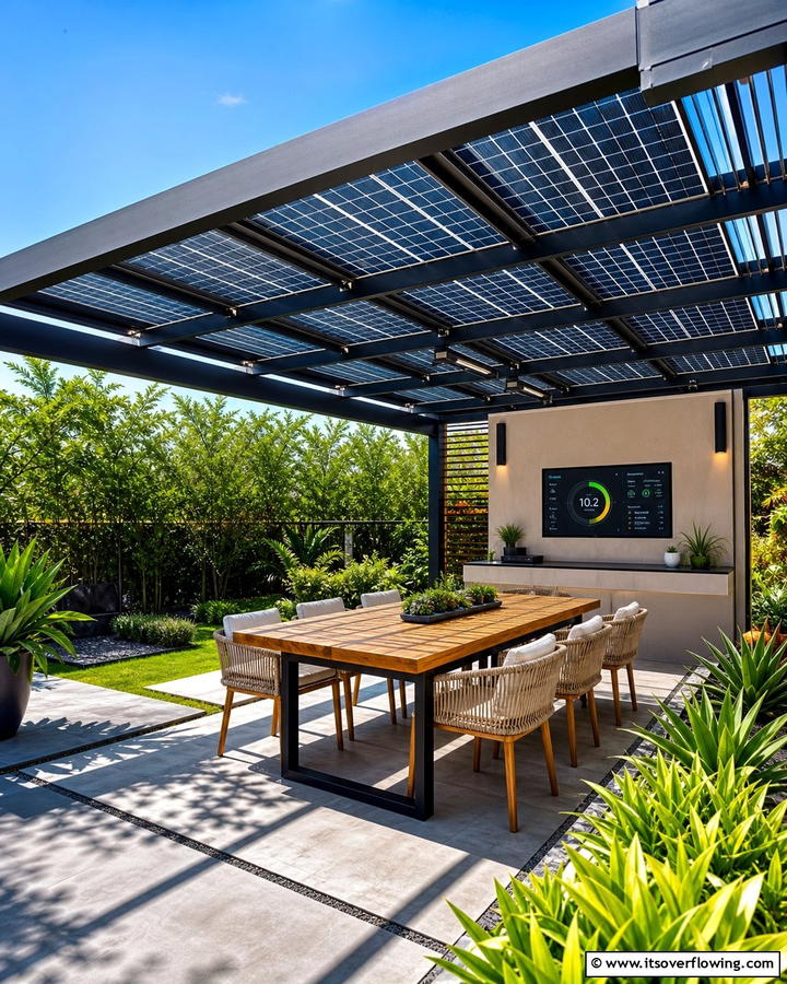 Sustainable Solar Canopy - 30 Deck Roof Ideas for Shaded Outdoor Living