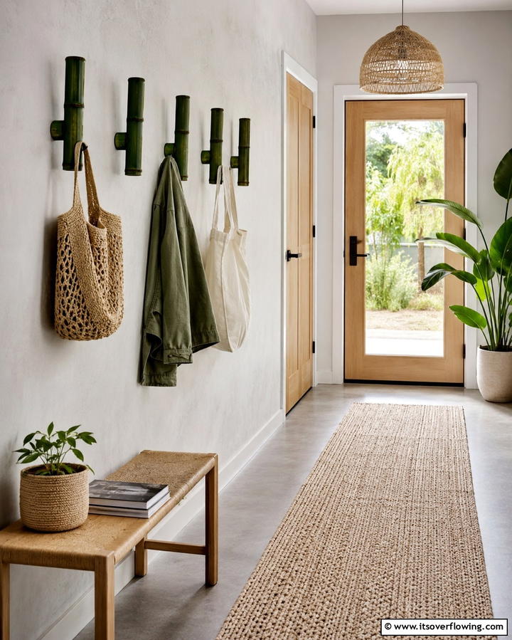 Sustainable Wall Hooks - 25 Green Hallway Ideas for a Fresh and Inviting Home