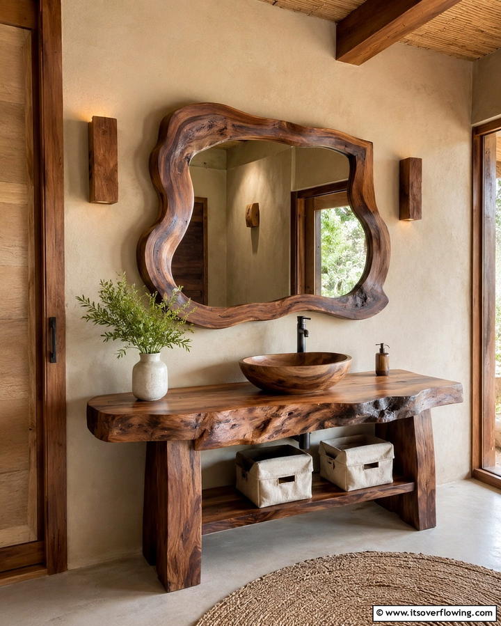 Sustainable Wooden Vanity Craft - 30 Bedroom Vanity Ideas for Chic and Functional Dressing Areas