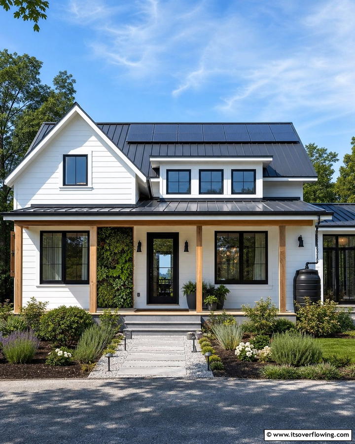 Sustainable and Energy Efficient Elements - 21 Modern Farmhouse Exterior Ideas to Boost Curb Appeal