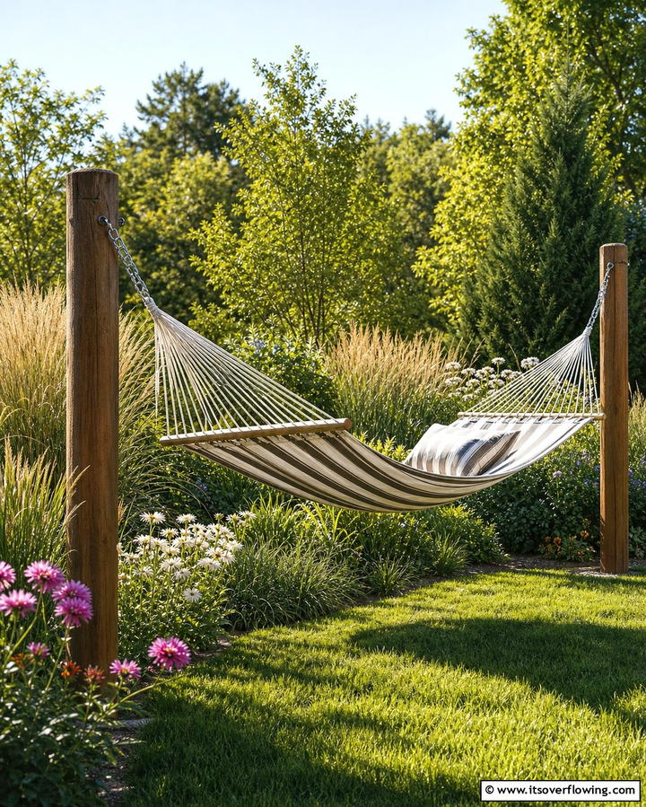 Swinging Hammock Haven - 25 Garden Seating Ideas for Relaxing Outdoor Spaces