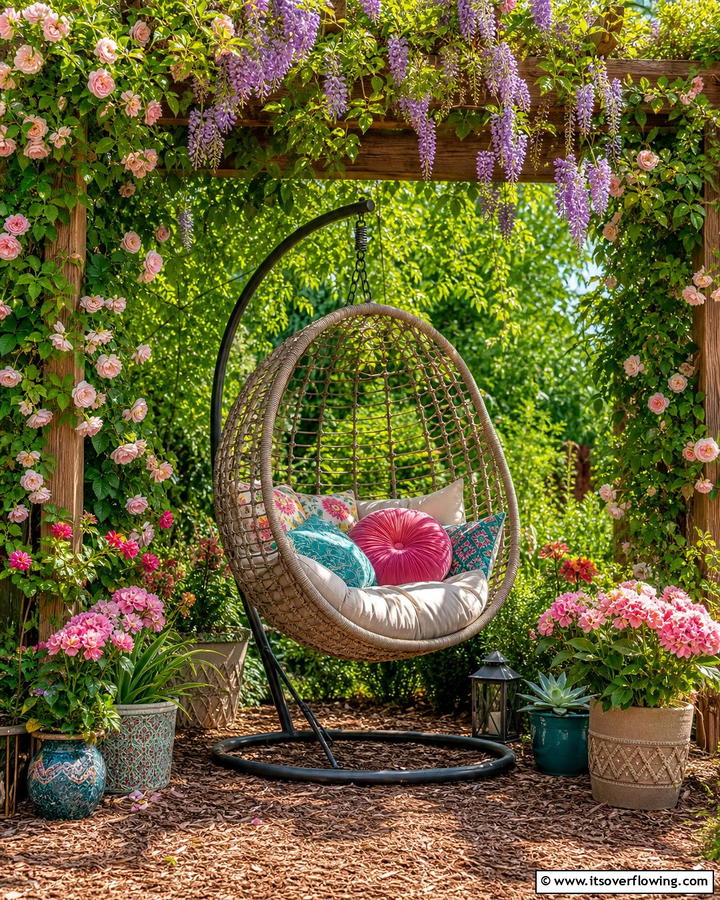 Swinging Sanctuary - 20 Garden Nook Ideas to Create a Cozy Outdoor Retreat
