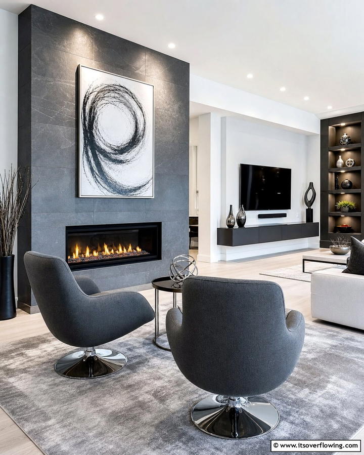 Swivel Chairs for Versatile Seating - 25 Chairs in Front of Fireplace Ideas for Cozy Vibes