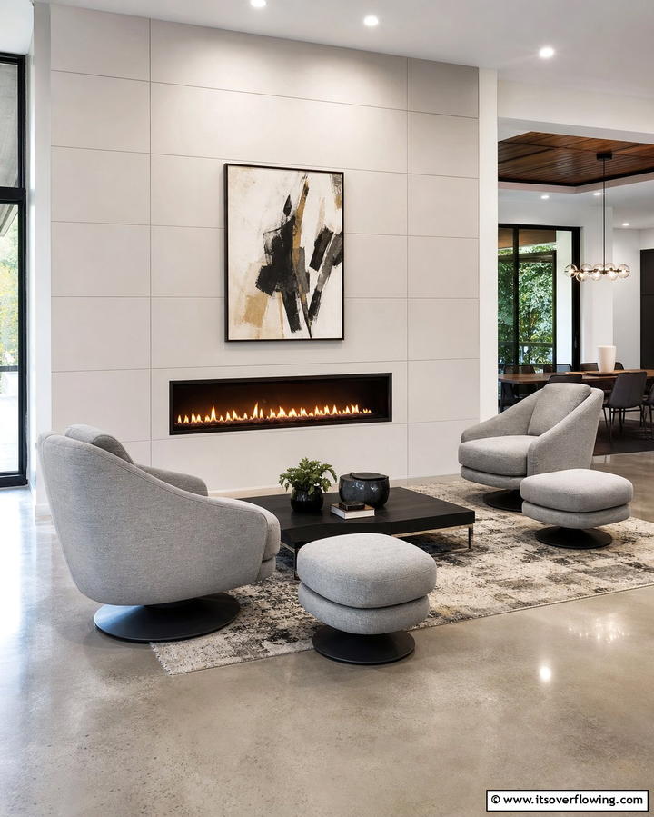 Swivel Chairs for Versatility - 25 Chairs in Front of Fireplace Ideas for Cozy Vibes