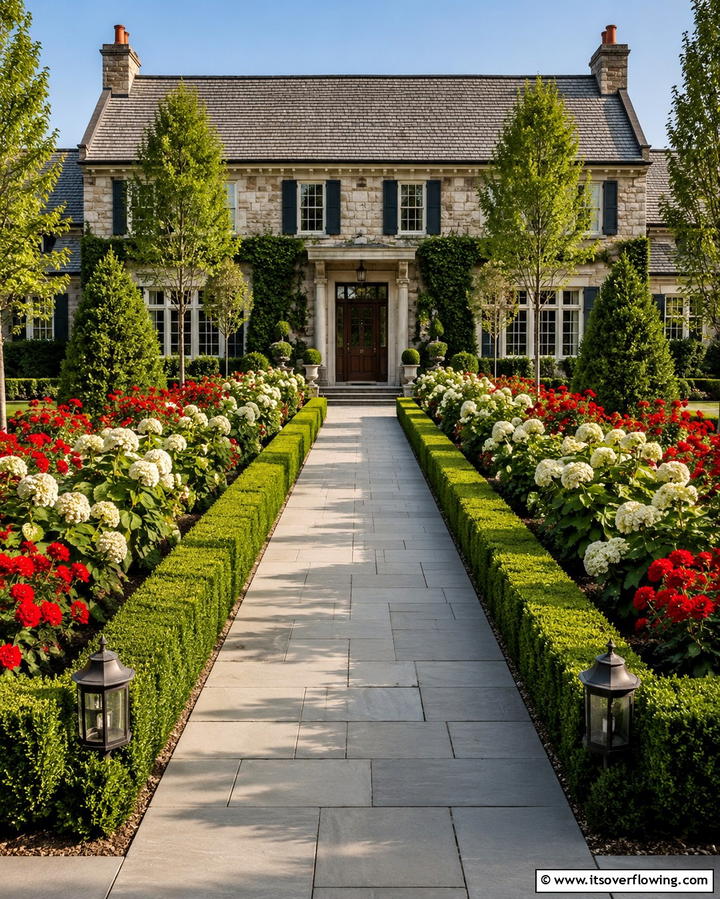 Symmetrical Flower Bed Layouts - 30 Front Yard Flower Bed Ideas for Curb Appeal Boost