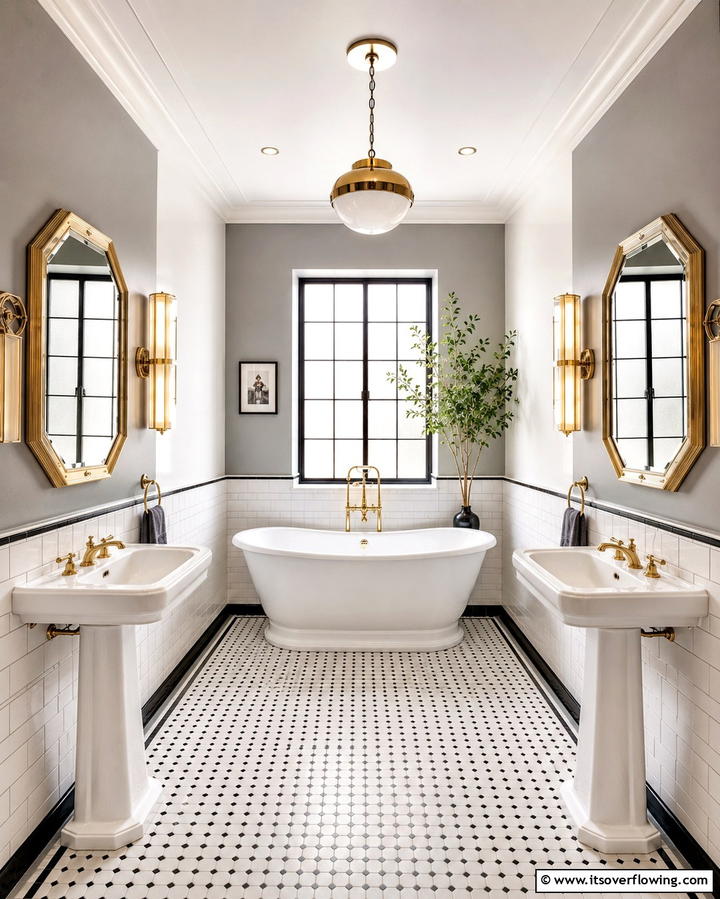 Symmetrical Layouts - 30 Art Deco Bathroom Ideas for Glamorous Geometric Design