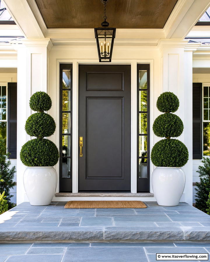 Symmetrical Planter Arrangements - 25 Front Door Decor Ideas to Welcome Guests in Style