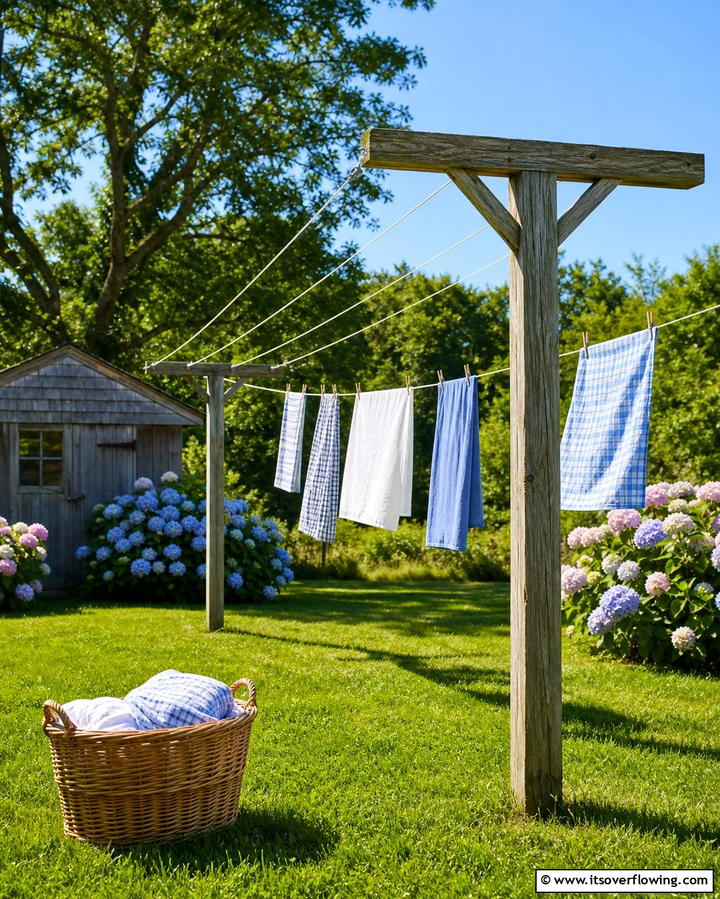 T Post Clothesline for DurabilityExact - 25 Outdoor Clothesline Ideas for Efficient Drying
