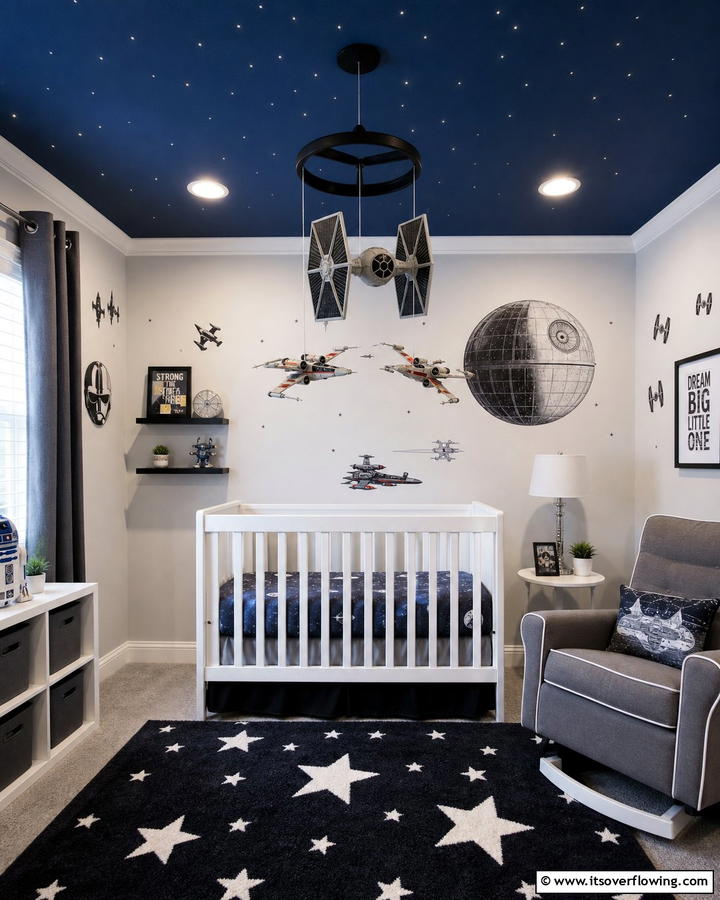 TIE Fighter Mobile - 20 Star Wars Nursery Ideas for the Ultimate Fan Baby Room