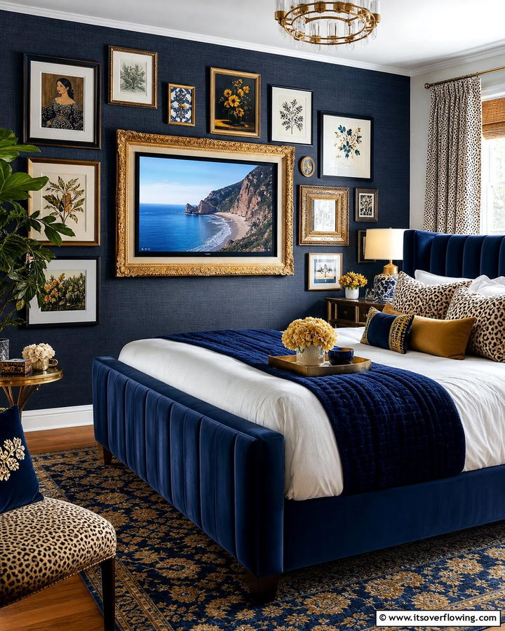 TV Framed Like Artwork - 25 Bedroom TV Ideas for Stylish Entertainment