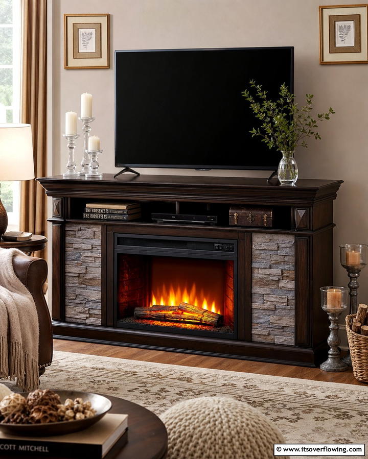 TV Stand with Electric Fireplace - 25 TV Stand Ideas to Complement Your Home Decor