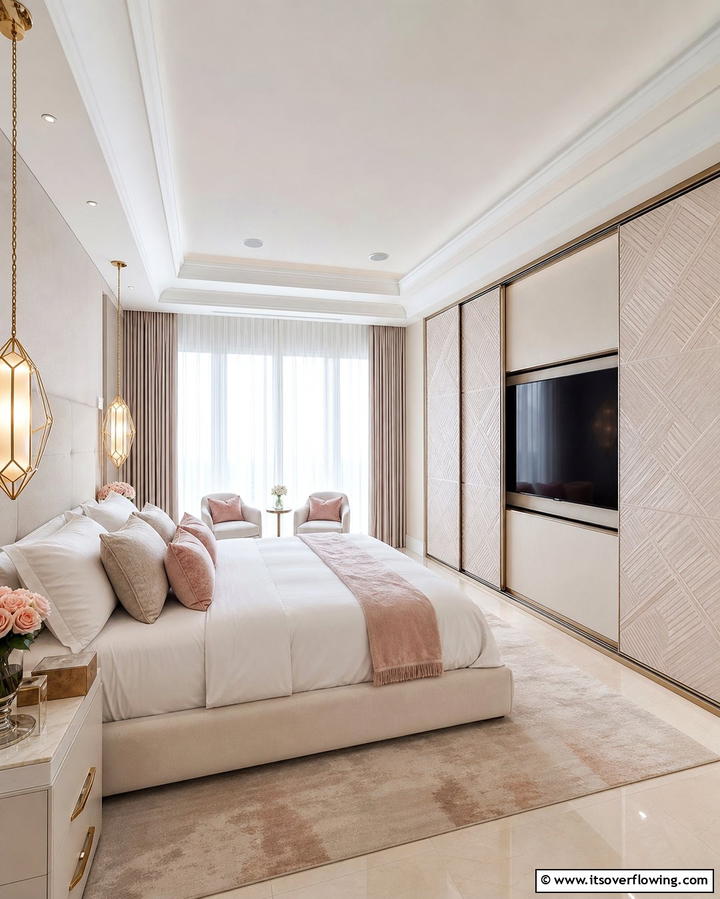 TV with a Sliding Door Cover - 25 Bedroom TV Ideas for Stylish Entertainment