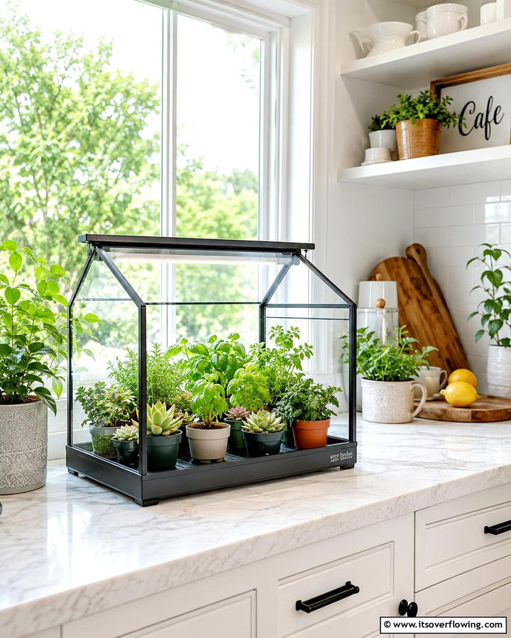 Tabletop Greenhouse - 20 Indoor Greenhouse Ideas for Year-Round Gardening
