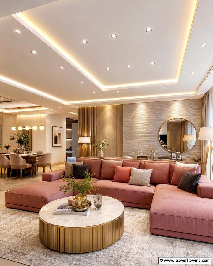 Tailored Ambient Vibes - 30 Living Room Ceiling Lighting Ideas- Elevate Your Space