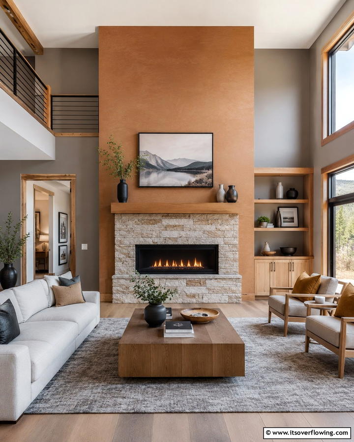 Tan Accent Walls for Subtle Drama - 25 Tan Living Room Ideas for a Serene Ambiance
