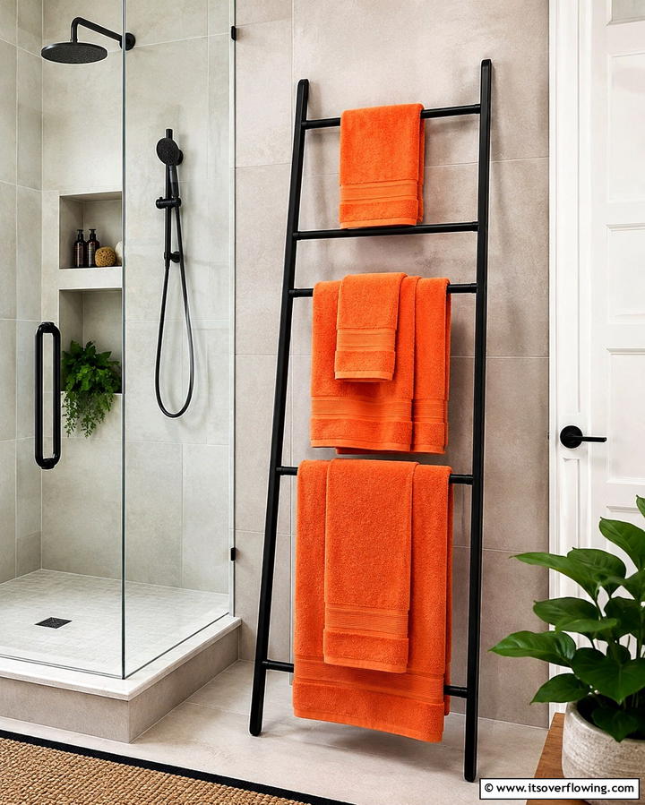 Tangerine Towels - 25 Orange Bathroom Ideas for a Vibrant Space