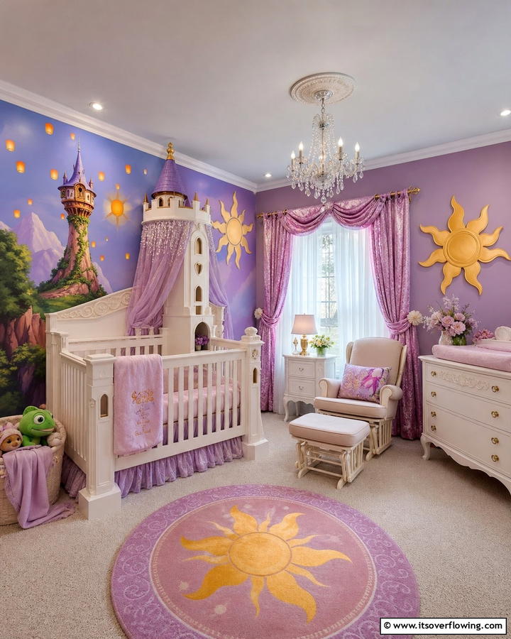 Tangled Castle Nursery - 30 Disney Nursery Ideas for Magical Baby Rooms
