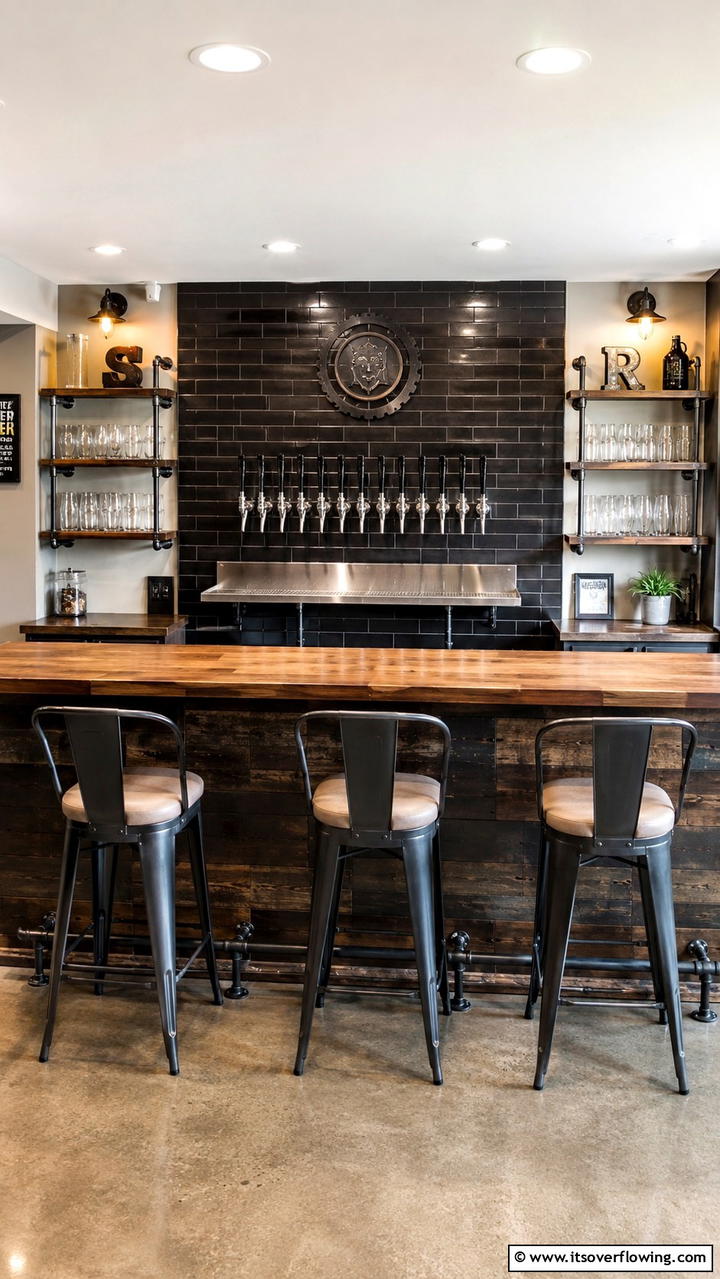 Tap Wall Bar - 30 Budget-Friendly Home Bar Ideas for Entertaining