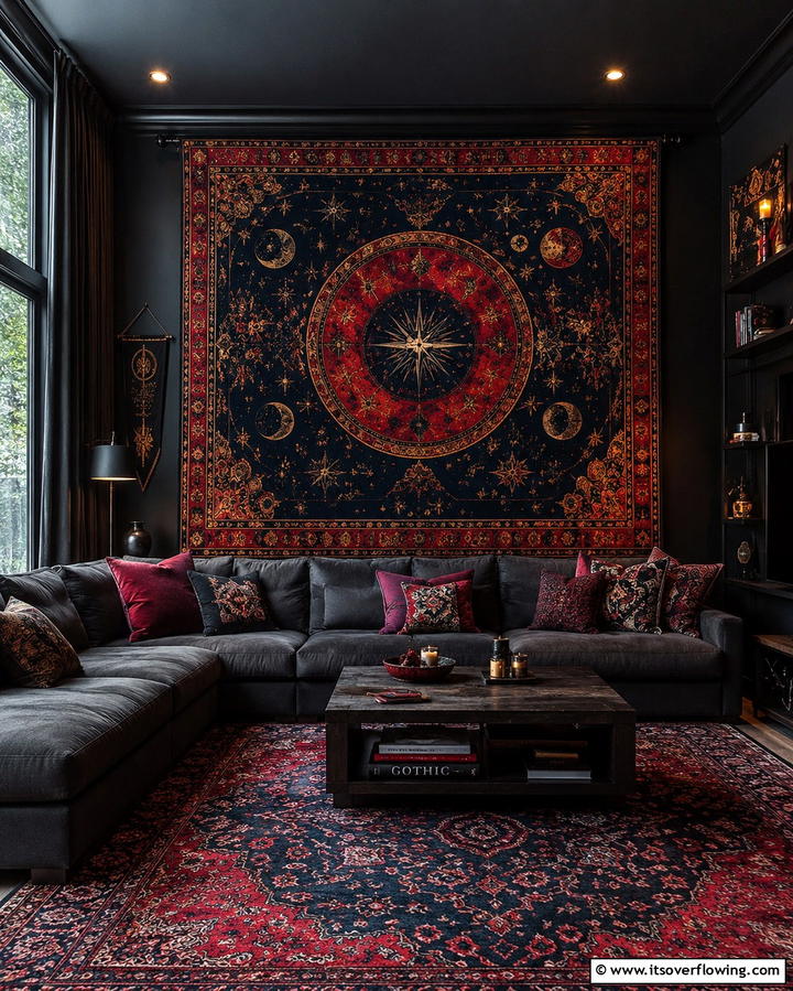 Tapestries with Gothic Motifs - 25 Gothic Boho Decor Ideas for a Unique and Eclectic Style
