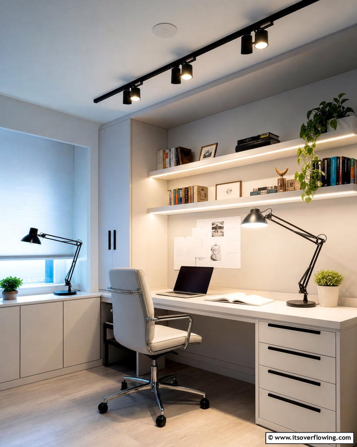 Task Lighting Innovation - 21 Small Office Ideas to Maximize Productivity in Tight Spaces