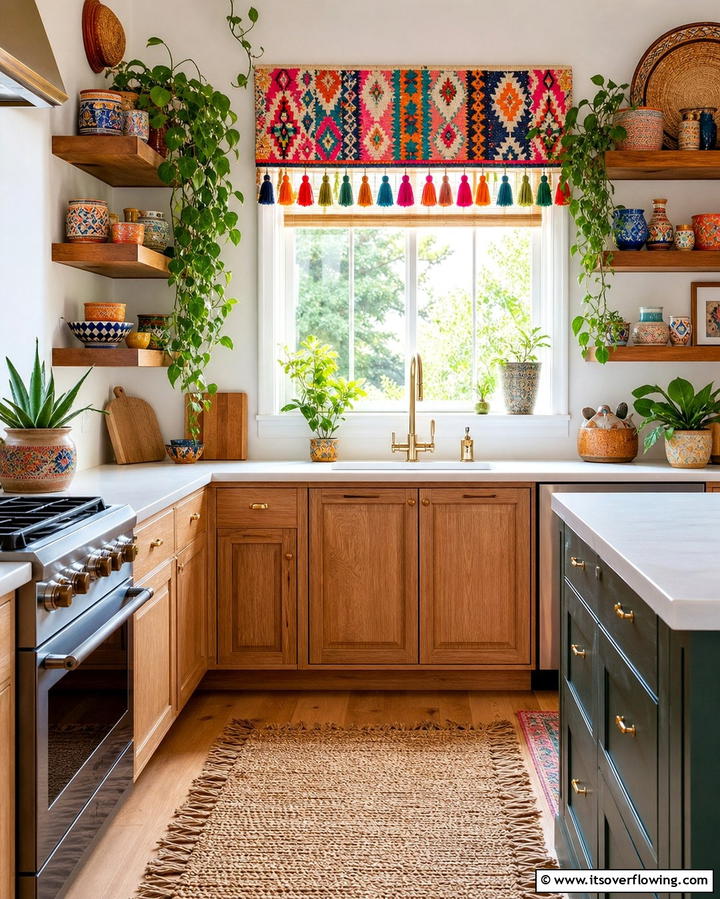 Tassel Trimmed Valances for Boho Flair - 25 Kitchen Valance Ideas to Add Style and Privacy