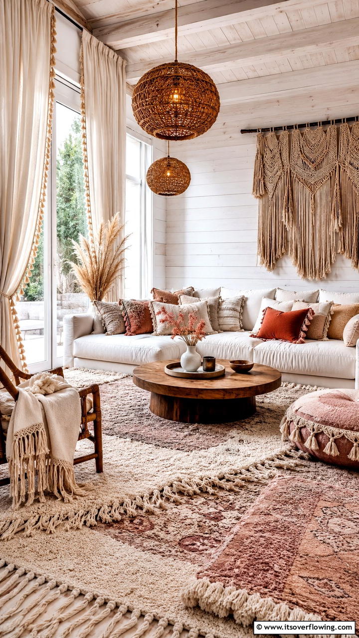 Tassel and Fringe Details - 30 Boho Chic Living Room Ideas for a Cozy and Eclectic Vibe