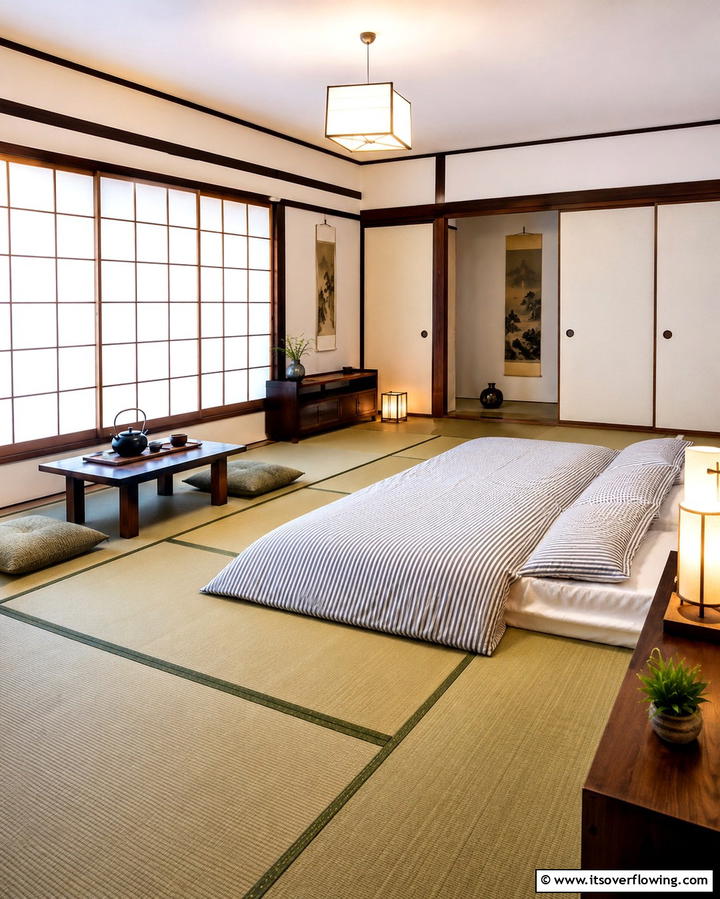 Tatami Mat Flooring - 25 Serene Asian Bedroom Ideas for a Peaceful Space