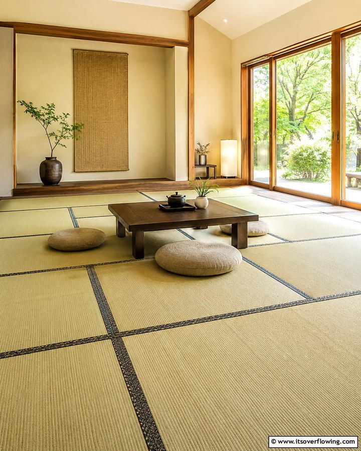 Tatami Mats - 30 Serene Zen Living Room Ideas for Mindfulness