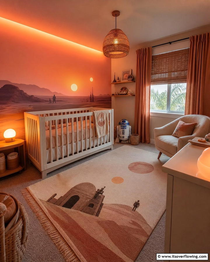 Tatooine Sunset Lighting - 20 Star Wars Nursery Ideas for the Ultimate Fan Baby Room