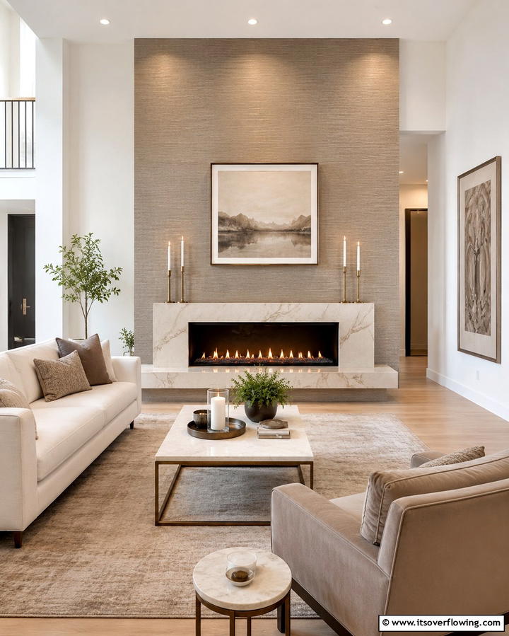 Taupe Accent Wall - 20 Taupe Living Room Ideas for a Neutral Aesthetic
