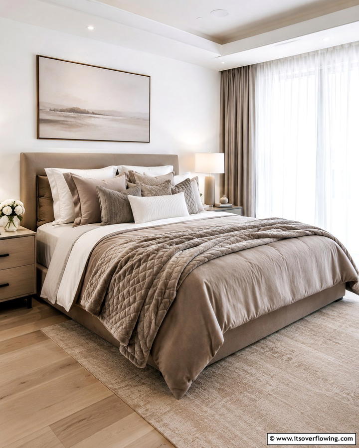 Taupe Bedding Layers - 20 Taupe Bedroom Ideas for a Serene Retreat