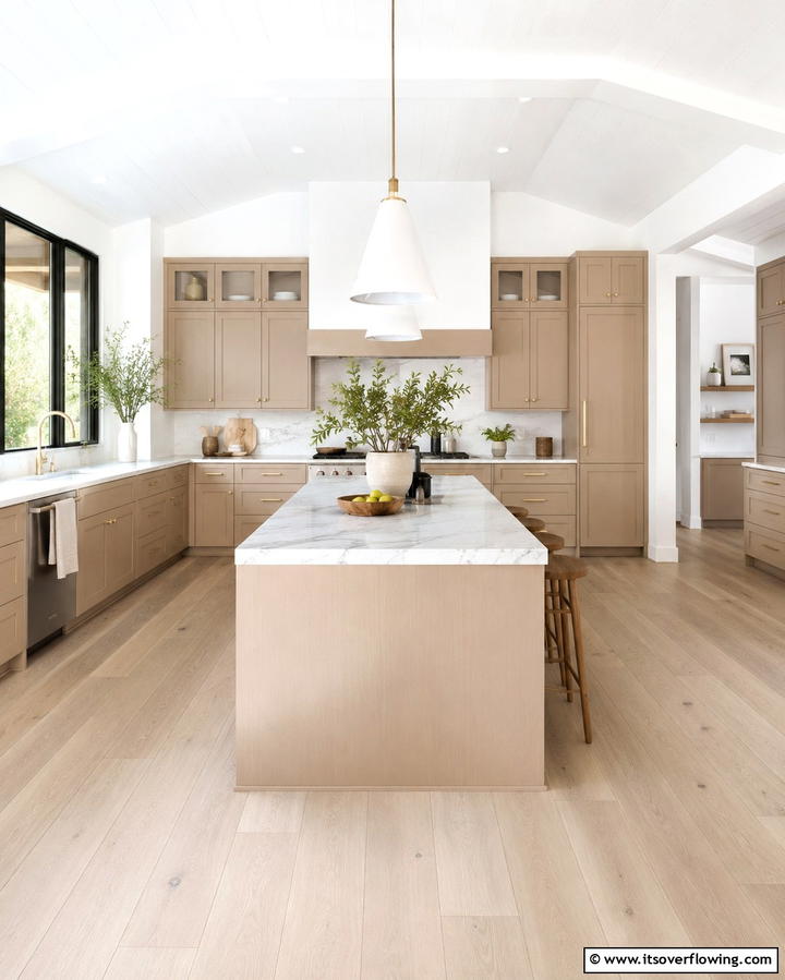 Taupe Cabinets with Light Wood Floors - 30 Stunning Taupe Kitchen Cabinet Designs for Modern Homes
