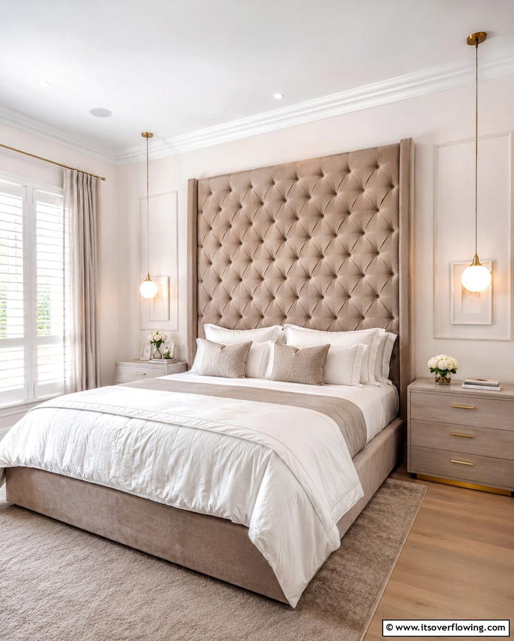 Taupe Upholstered Headboard - 20 Taupe Bedroom Ideas for a Serene Retreat