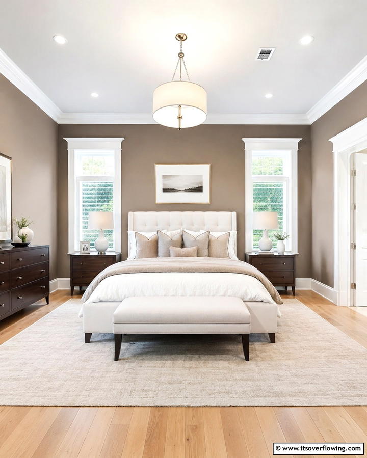 Taupe Walls with White Trim - 20 Taupe Bedroom Ideas for a Serene Retreat