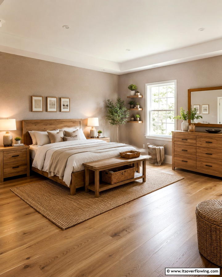 Taupe and Natural Wood - 20 Taupe Bedroom Ideas for a Serene Retreat