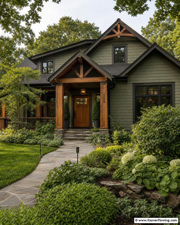 Tea Leaf Sophistication - 20 Light Green House Exterior Ideas for a Fresh Facade