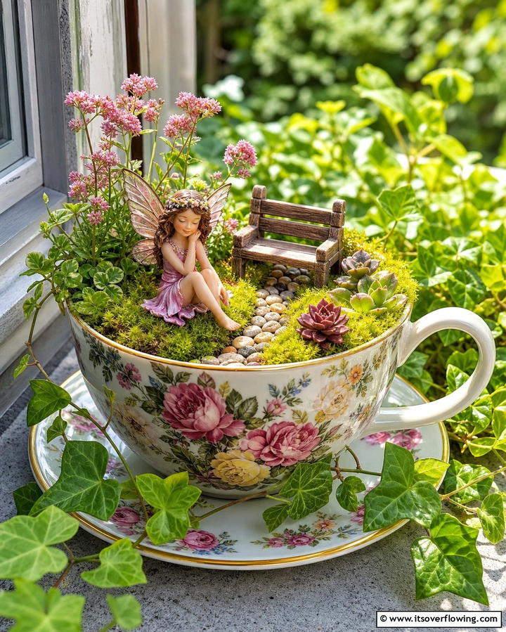 Teacup Fairy Garden - 25 Fairy Garden Container Ideas for a Magical Touch