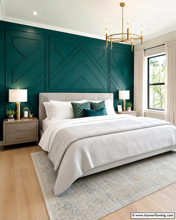Teal Accent Wall for a Bold Statement - 25 Teal Bedroom Ideas for a Serene and Stylish Space
