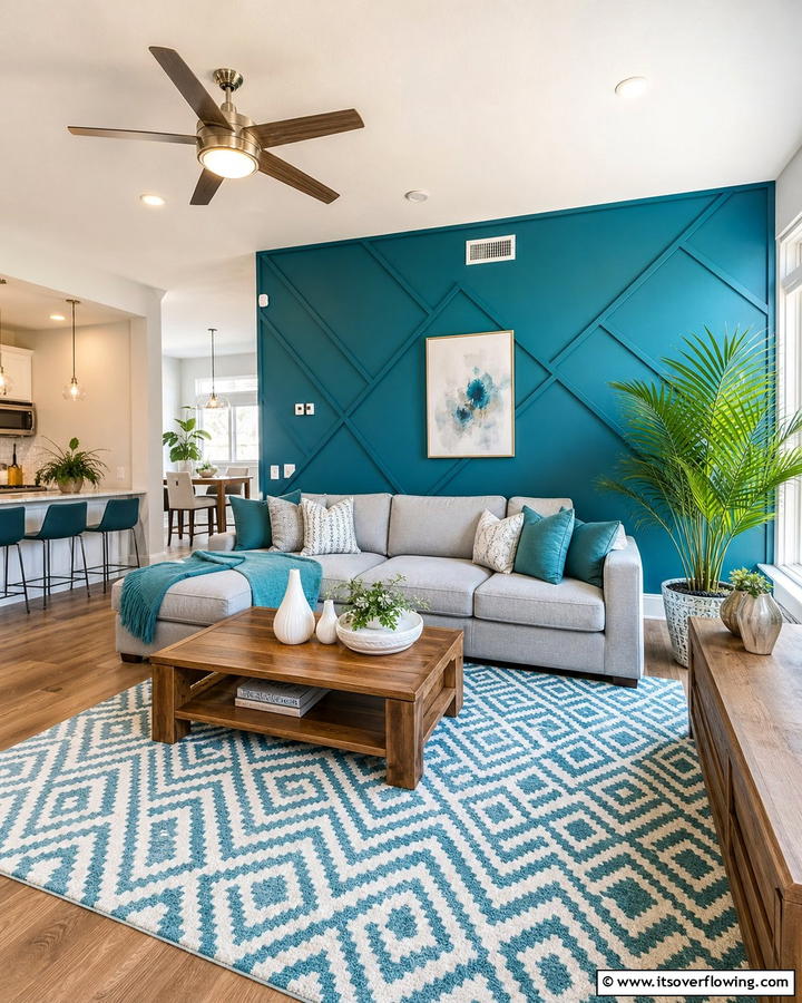 Teal Blue Charm - 20 Blue Accent Wall Ideas- Bold & Beautiful Designs