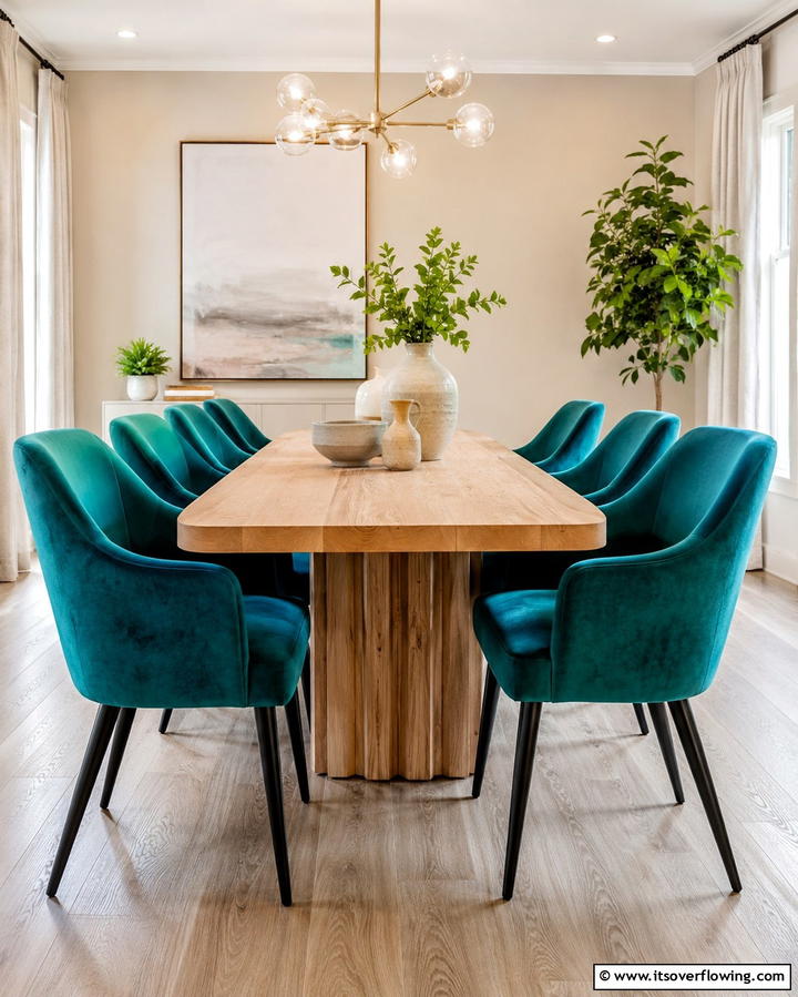 Teal Upholstered Dining Chairs - 20 Teal Dining Room Ideas for a Vibrant Space