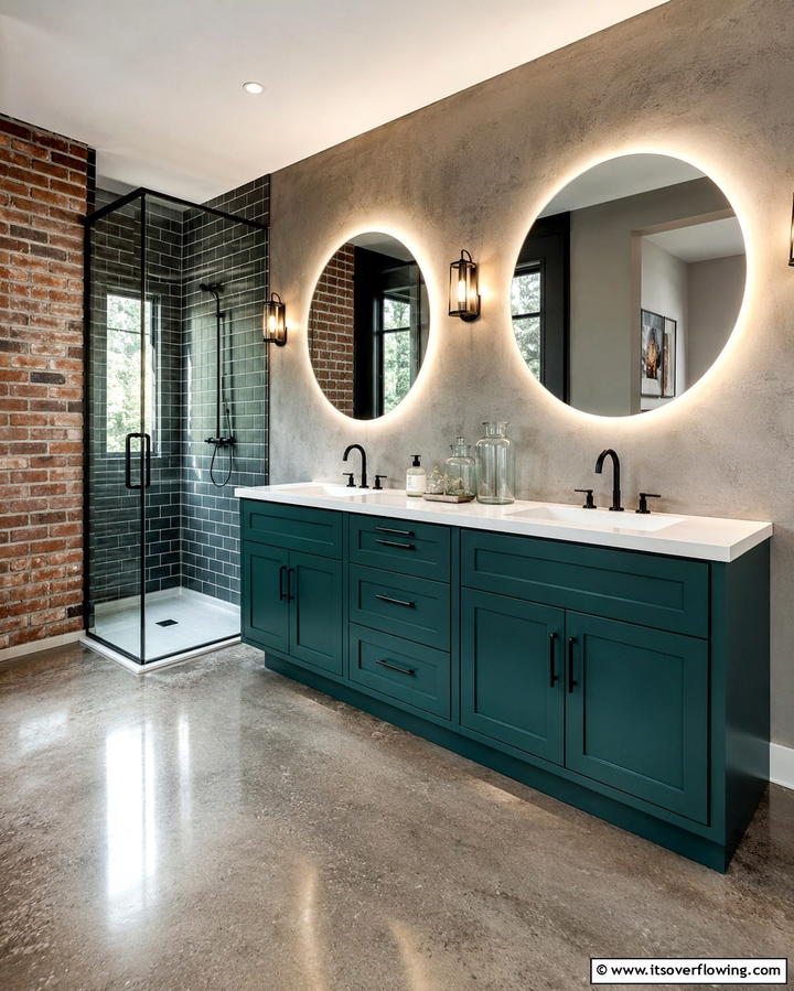 Teal Vanity Units for a Contemporary Look - 30 Soothing Teal Bathroom Design Ideas for 2024