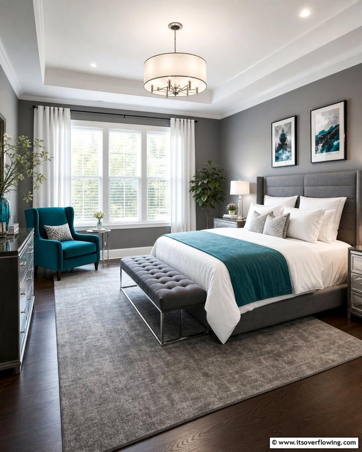 Teal and Gray Color Scheme - 25 Teal Bedroom Ideas for a Serene and Stylish Space